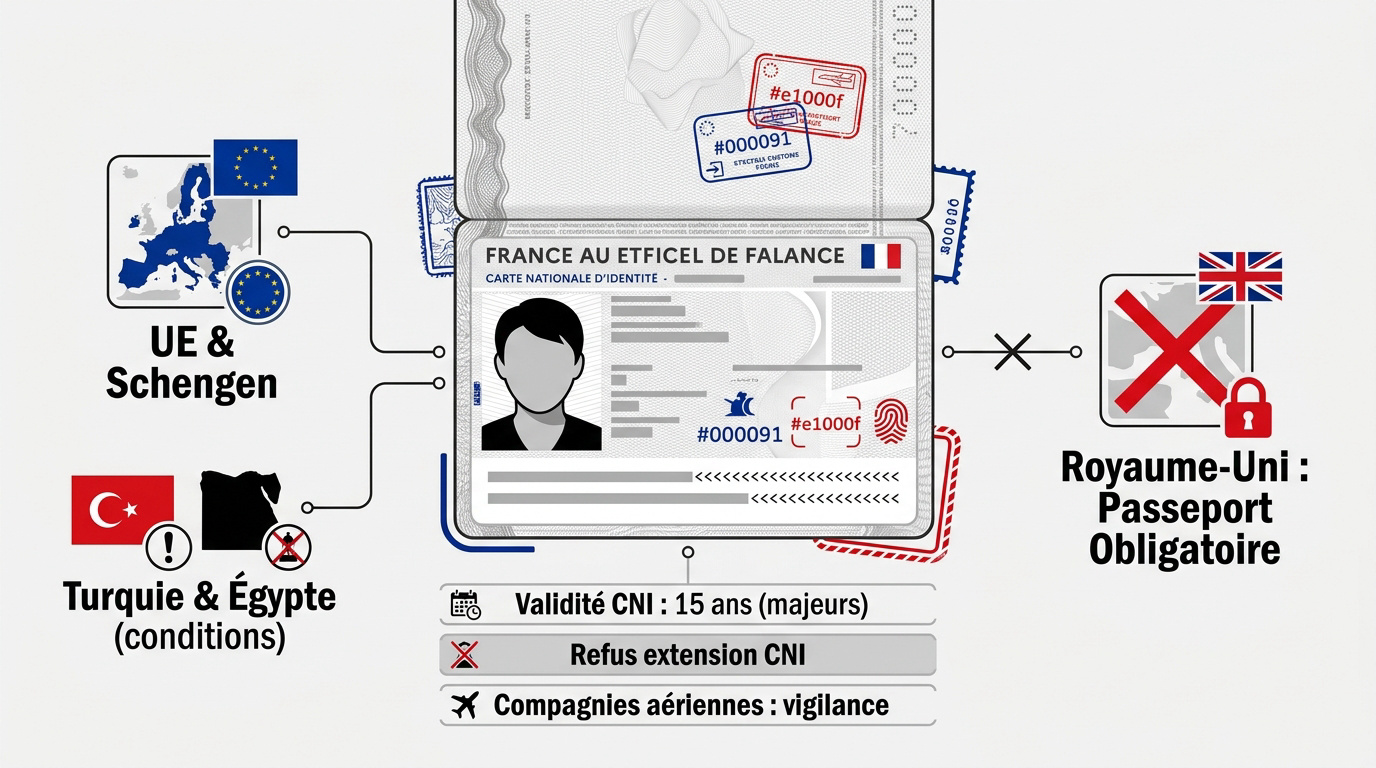 Voyageurs vérifiant leurs documents d'identité à l'aéroport