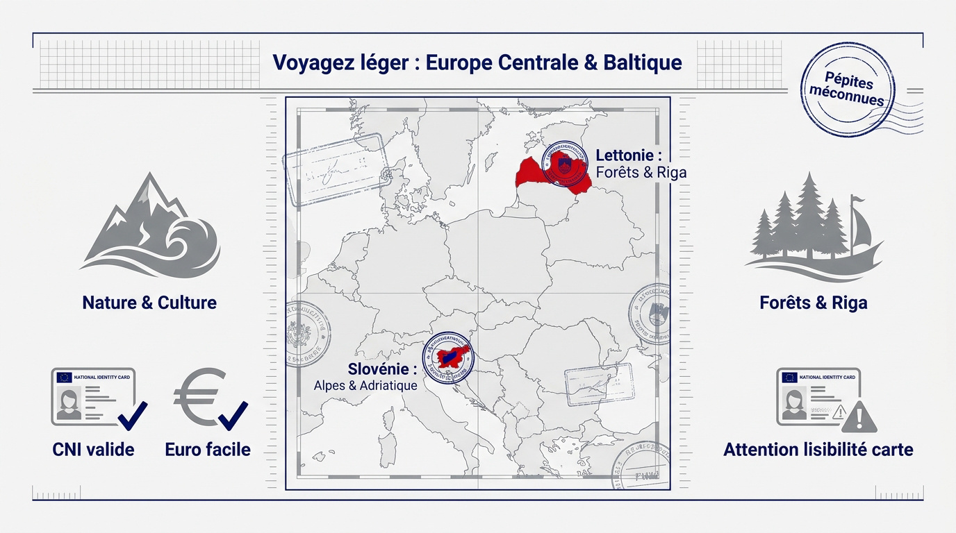 Paysage paisible de forêt et littoral en Europe centrale pour des vacances sans passeport